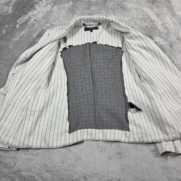 Rag & Bone Blazer Womens 2 Slade Gray Pinstripe Ponte Knit Jacket - Picture 6 of 11
